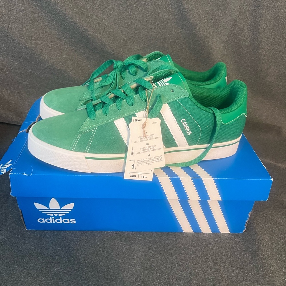 Adidas Originals Campus Vulc Shoes Men’s Size 12 Green Streetwear Style